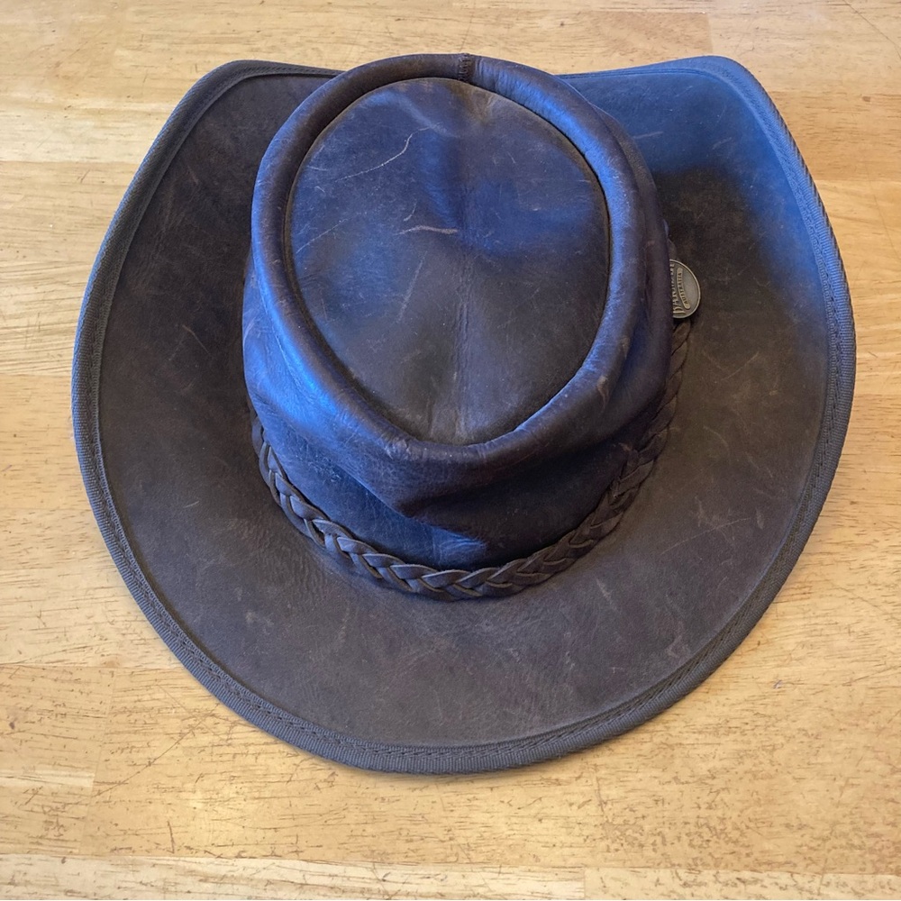 BARMAH : 1060 Foldaway Bronco Cattle Leather Ranch Sun Hat Made in Australia XL